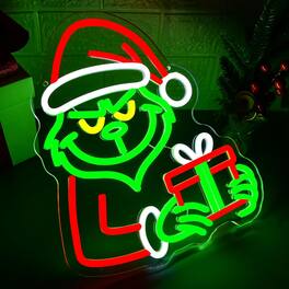 PARKER SLATER - Christmas Neon Sign – Dimmable LED Wall Light for Holiday Decor - green and red