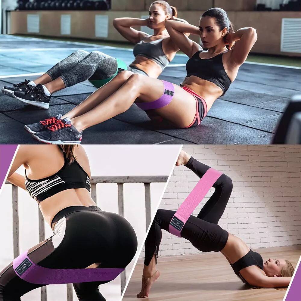 Back. MOVSSOU - Resistance Bands Set Elastic 3 Levels Legs  Exercise Pink - pink.