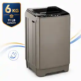 6KG Portable Top Load Washer with Fuzzy Logic, 10 Programs, Drain Pump & Sink Adapter