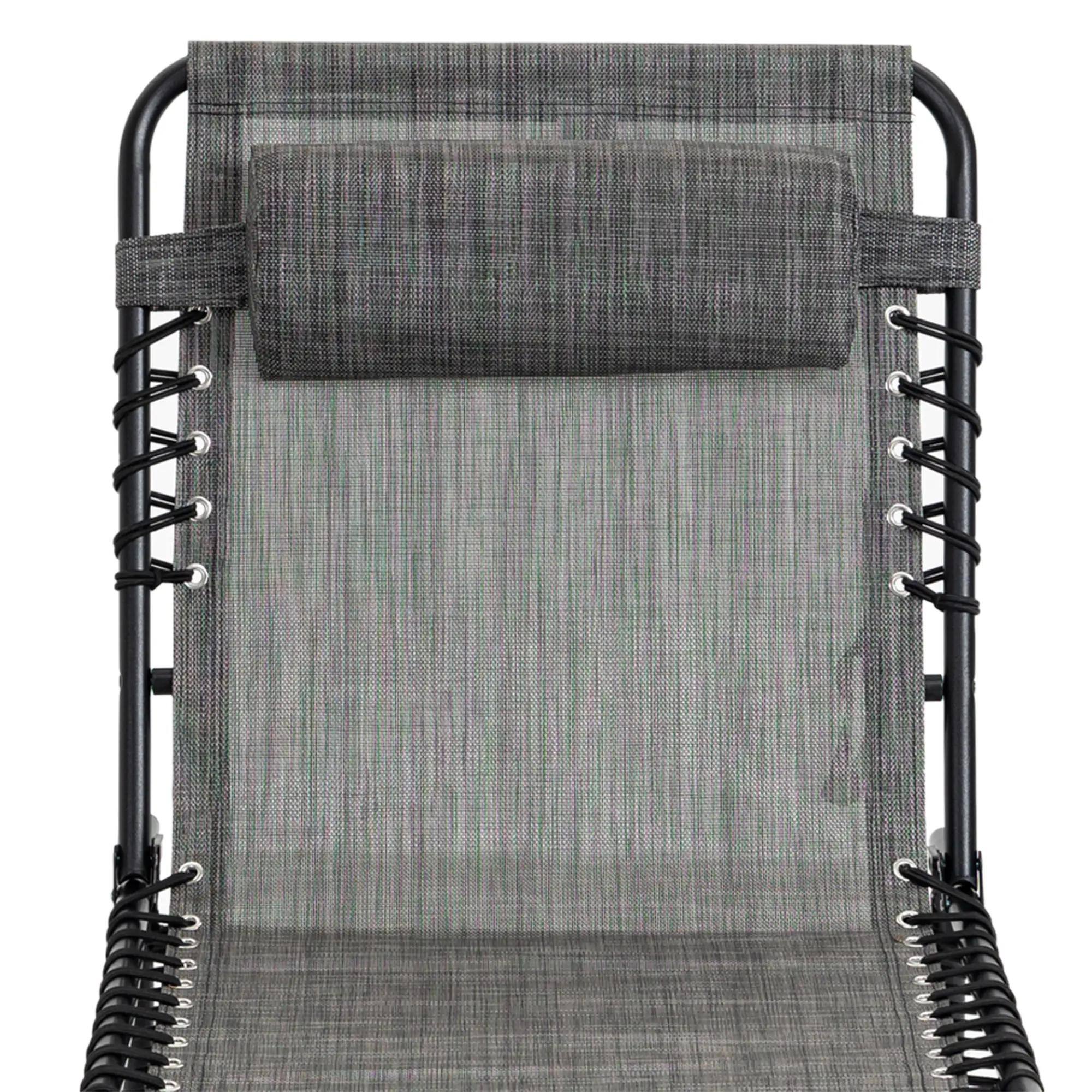 Alt View 1. Resenkos - Resenkos Reclining Chaise Lounge Chair, Portable Sun Lounger, Folding Camping Cot With Adjustable Backrest, Gray - Gray.