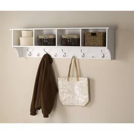 Prepac - White 60" Wide Hanging Entryway Shelf - White