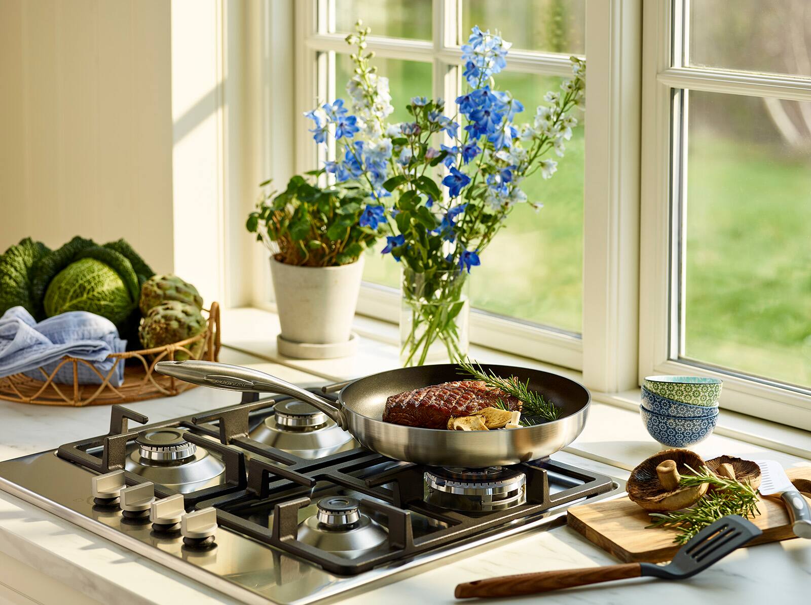 Alt View 2. Scanpan - CTX 10-Piece Deluxe Cookware Set, Stainless Steel - Silver.