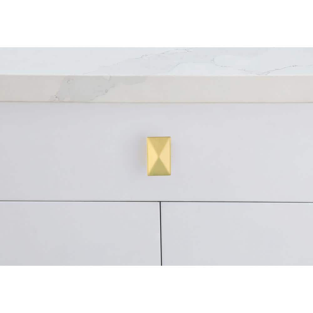 Elegant Decor - Perry 2" Rectangle Knob Multipack (Set of 10) - Brushed Gold
