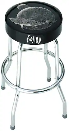 PopMarket - Gojira - Rocksax - Gojira - Flying Whatle Logo - Bar Stool With Swivel Seat (Black/Chrome) - Multicolor