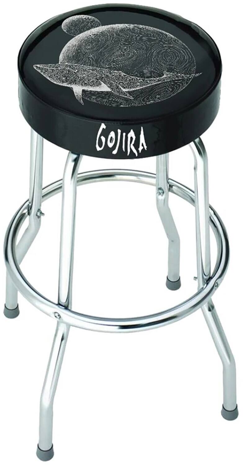 Front. PopMarket - Gojira - Rocksax - Gojira - Flying Whatle Logo - Bar Stool With Swivel Seat (Black/Chrome) - Multicolor.