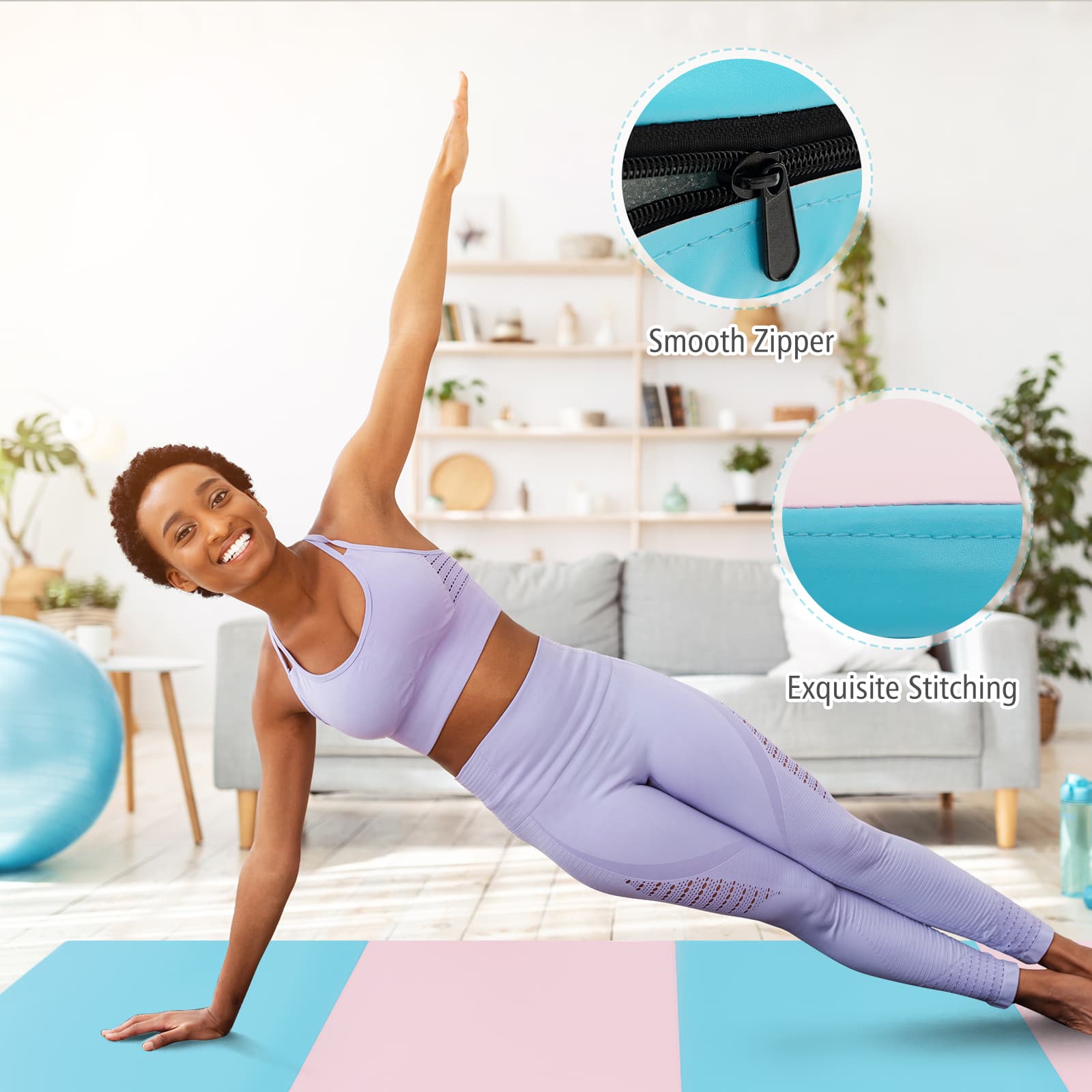 Gymax 8' x 4' x 2'' Folding Gymnastics Mat Tumbling Exercise PU