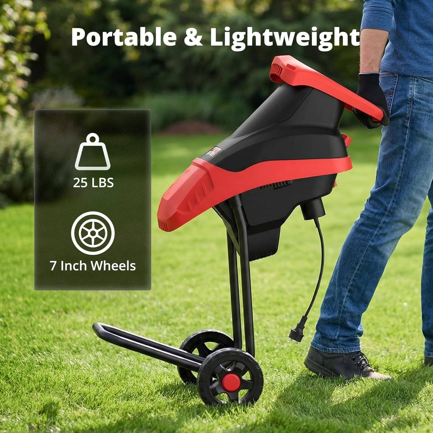 Portable & Lightweight  
25 LBS  
7 Inch Wheels