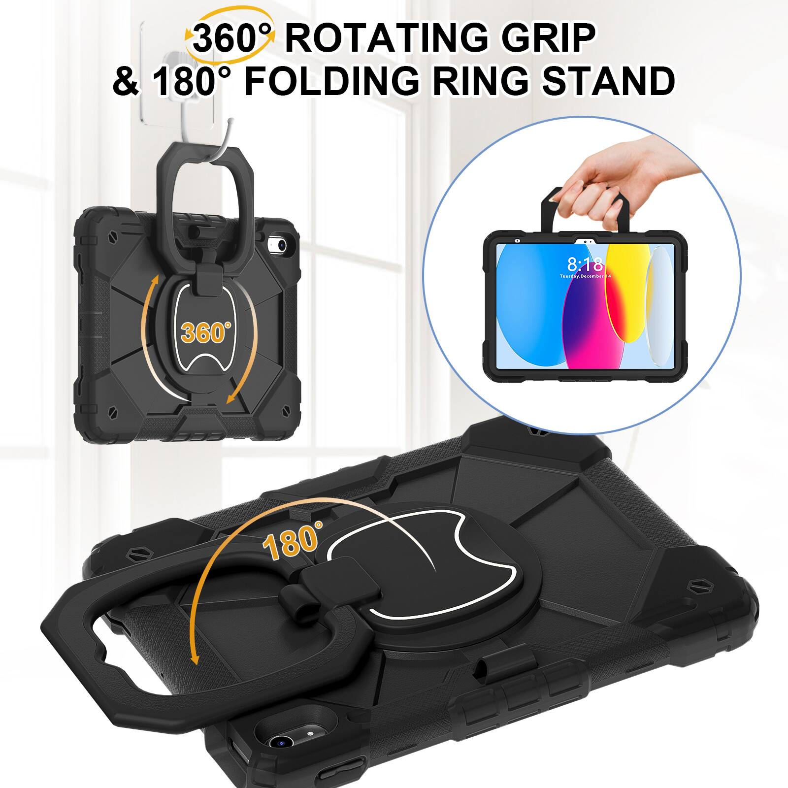 360° ROTATING GRIP & 180° FOLDING RING STAND