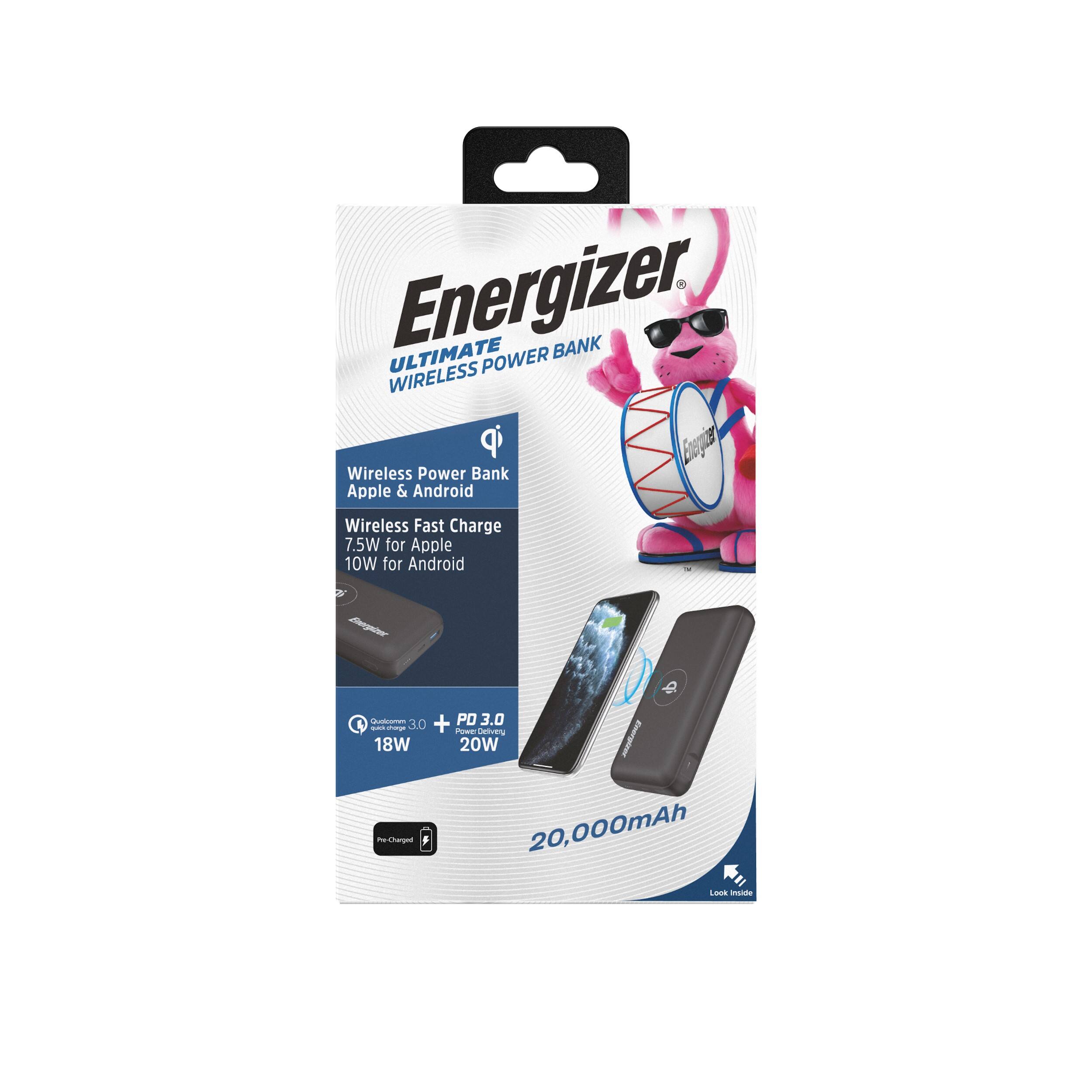 Alt View 17. Energizer - Ultimate Lithium 20,000mAh 20W Qi Wireless Portable Charger/Power Bank QC 3.0 & PD 3.0 for Apple, Android, USB Devices - Black.