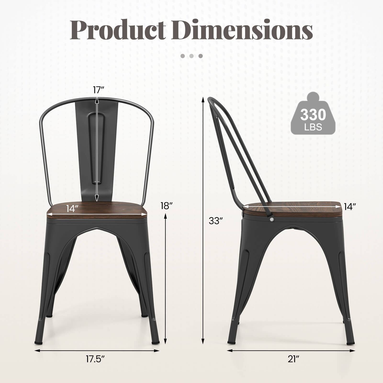 Product Dimensions: 17" x 14" x 18" x 33" x 17.5" x 21"  
Weight Capacity: 330 LBS