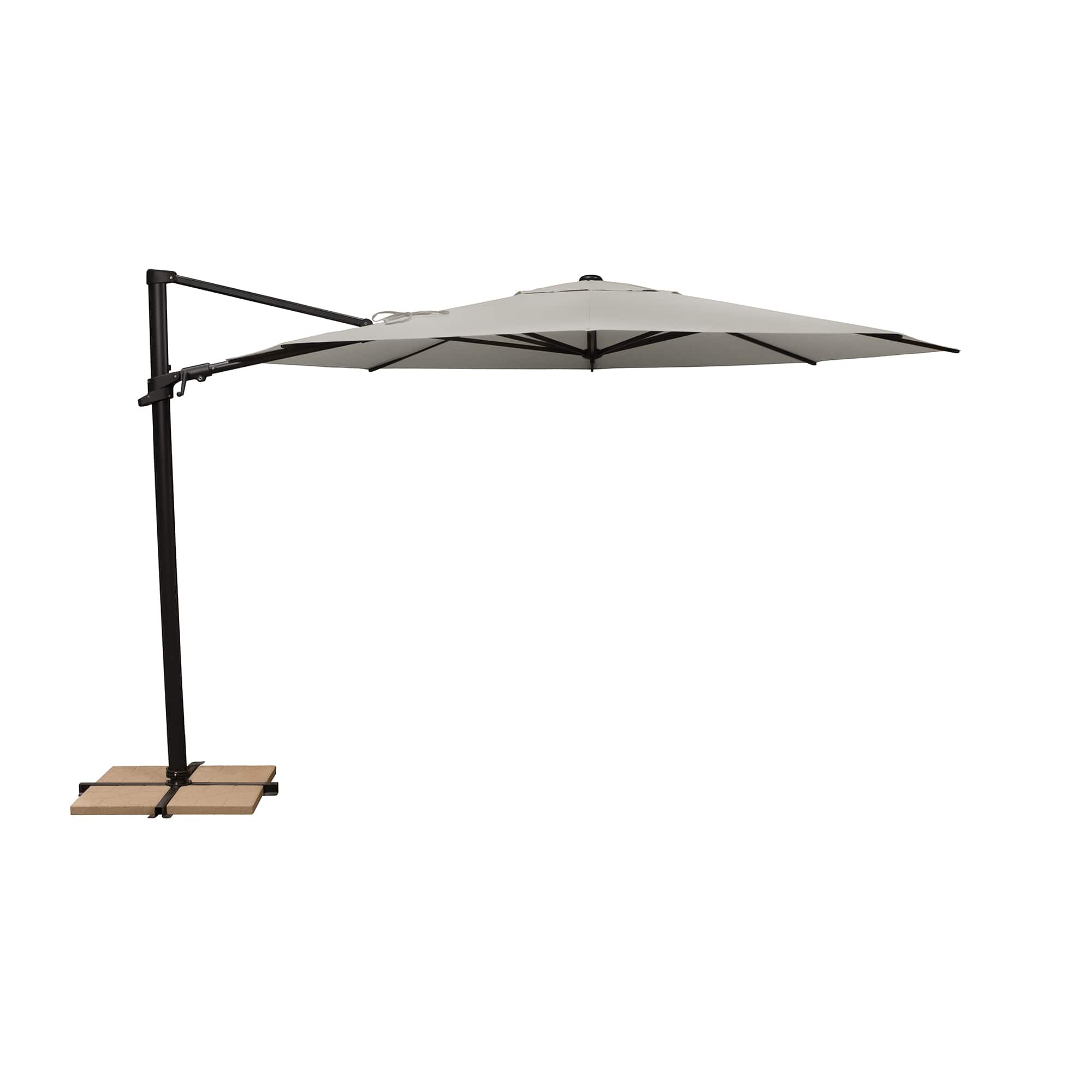 Photos - Parasol Patio Mondawe - 11' Octagon Cantilever  Umbrella Black Frame - Silver MO-09R293 