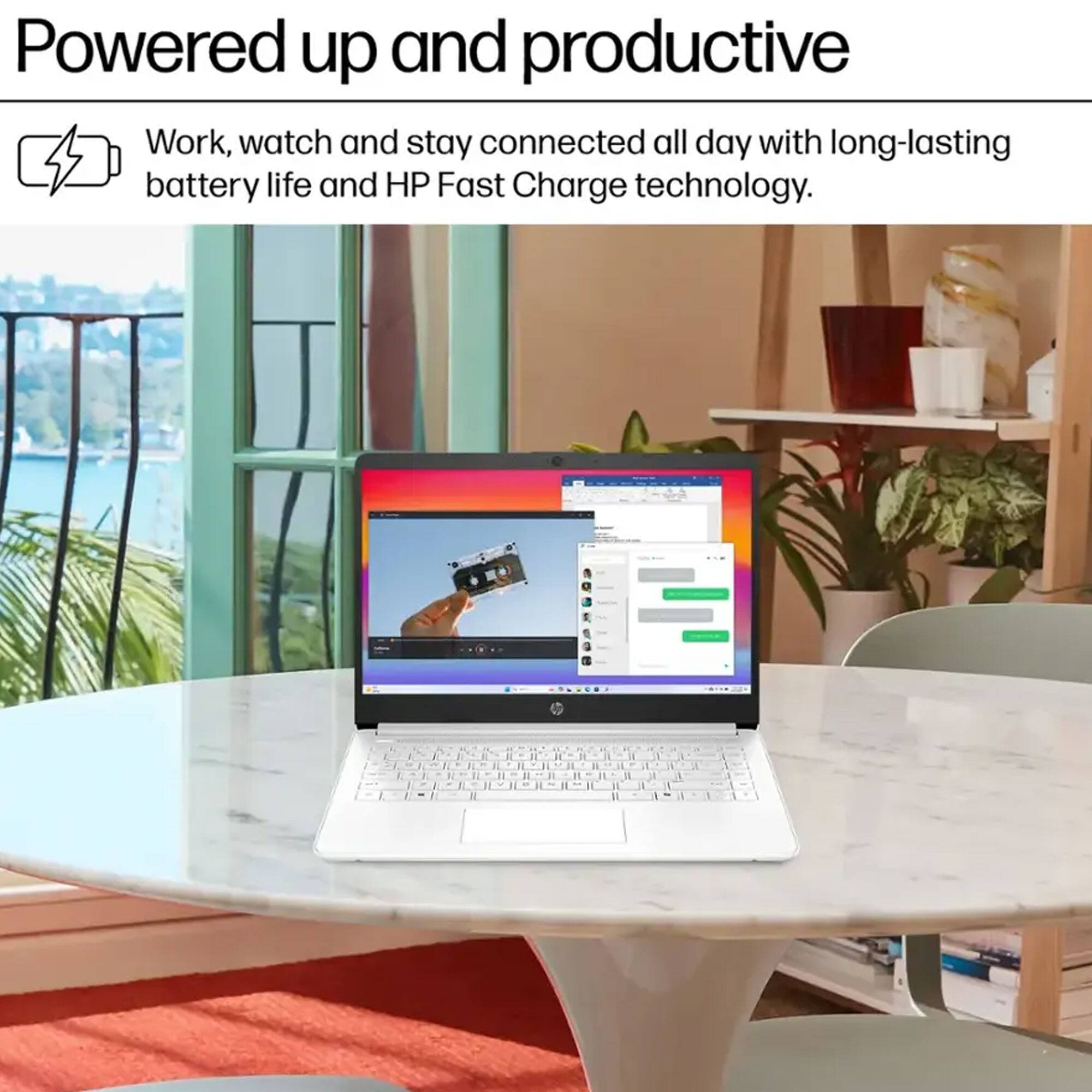 Powered up and productive

Work, watch and stay connected all day with long-lasting battery life and HP Fast Charge technology.