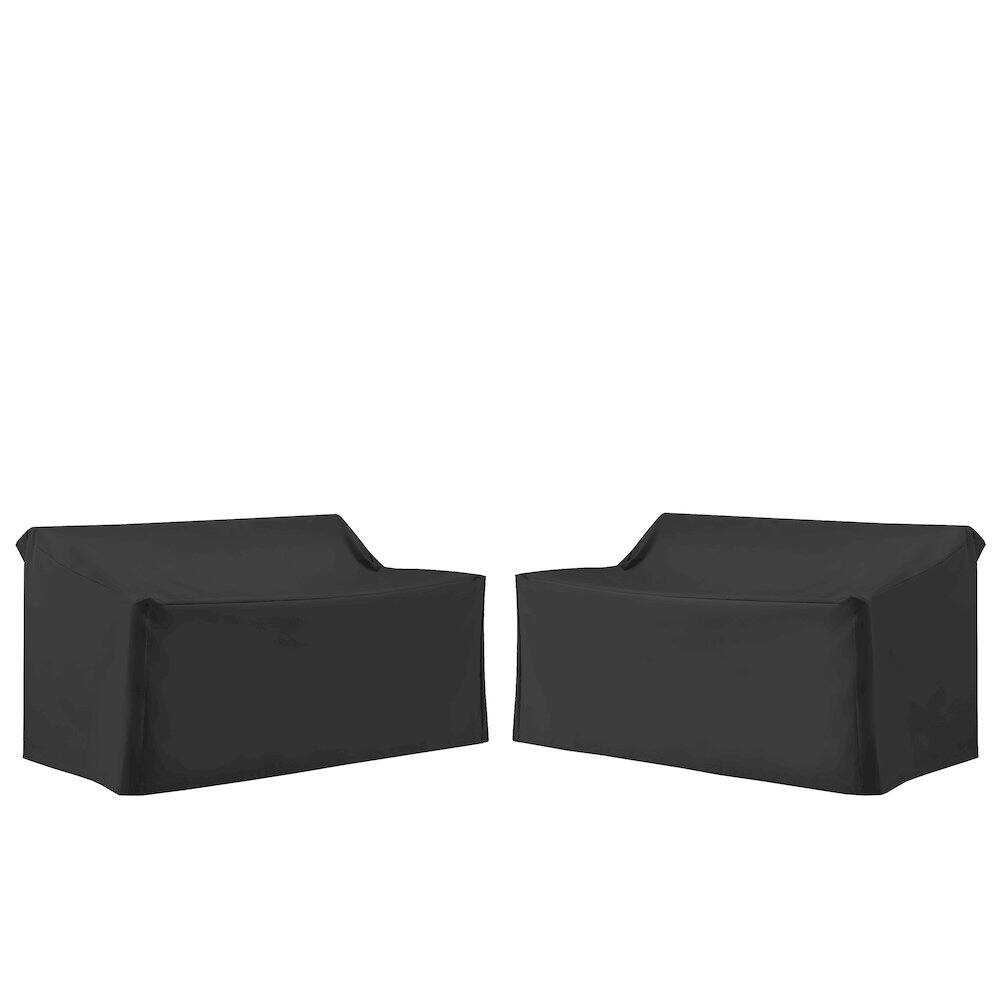 Back. Crosley Furniture - 2Pc Outdoor Loveseat Furniture Cover Set - 2 Loveseats - Black.