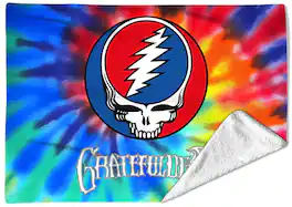 PopMarket - Grateful Dead - Rocksax - Grateful Dead - Tie Dye - Sherpa Fleece Blanket (60 in x 80 in) - Multicolor