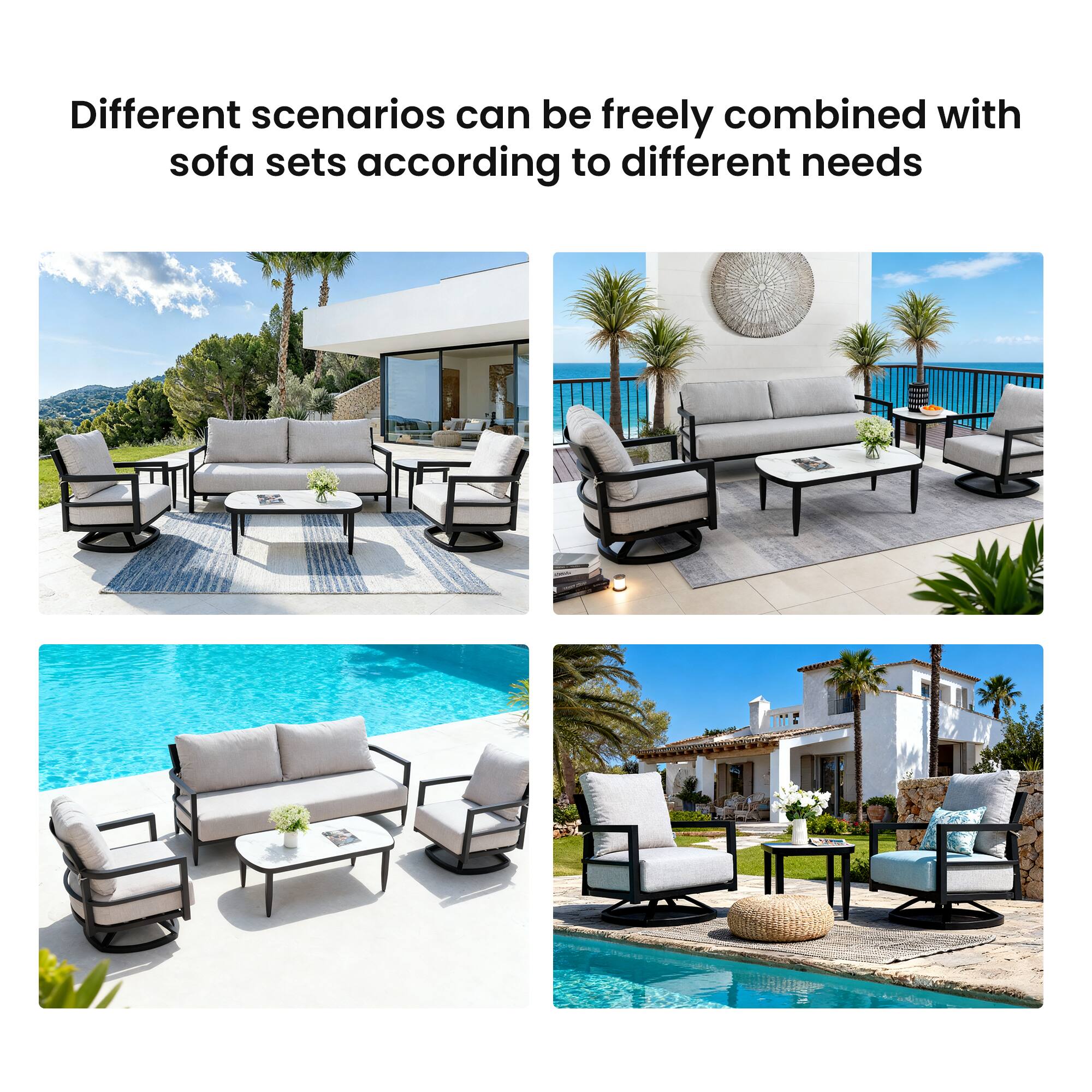 Different scenarios can be freely combined with sofa sets according to different needs.