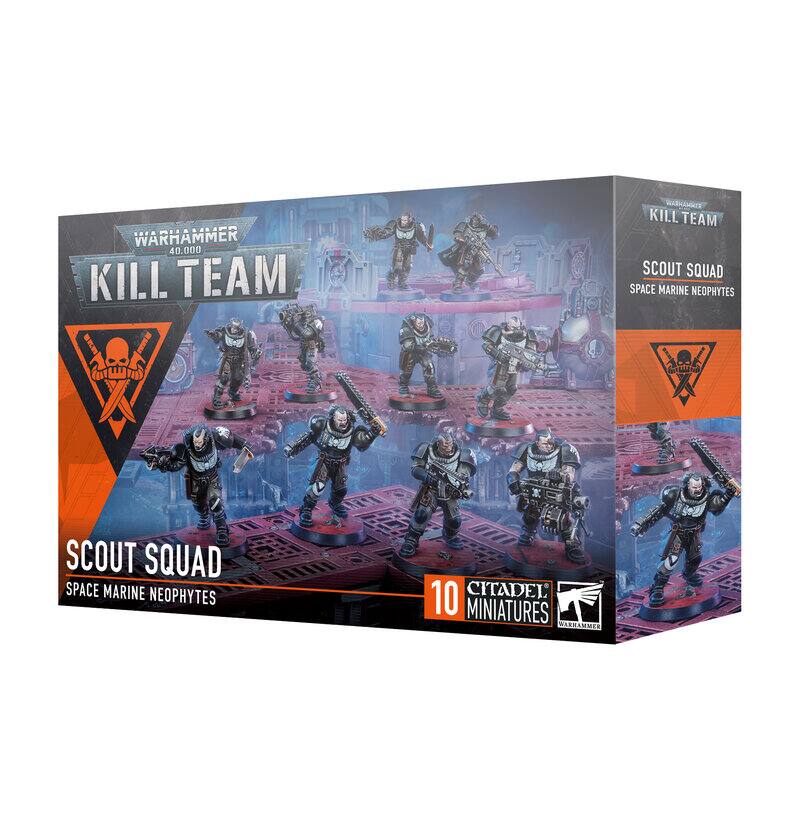 WARHAMMER 40,000 KILL TEAM  
KILL TEAM SCOUT SQUAD SPACE MARINE NEOPHYTES  
SCOUT SQUAD SPACE MARINE NEOPHYTES  
10 CITADEL MINIATURES WARHAMMER