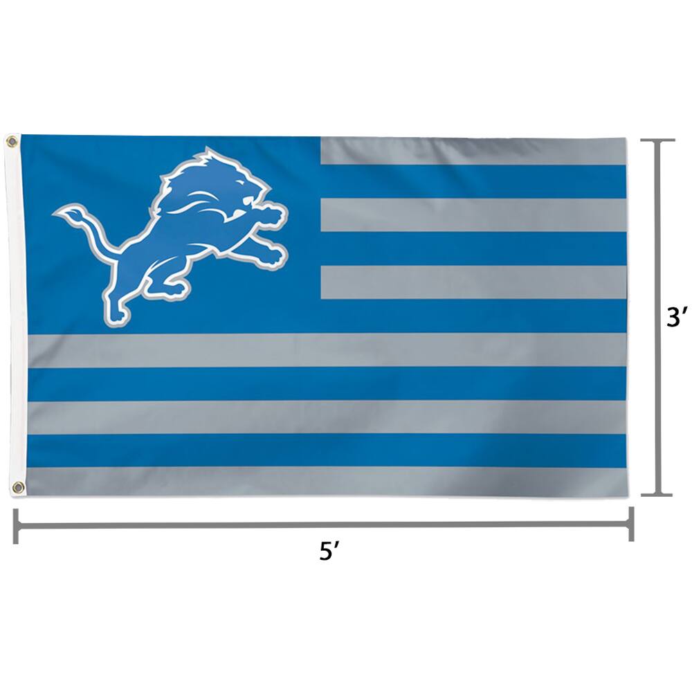 Alt View 1. WinCraft - Detroit Lions 3' x 5' Americana Stars & Stripes Deluxe Flag - Multicolor.