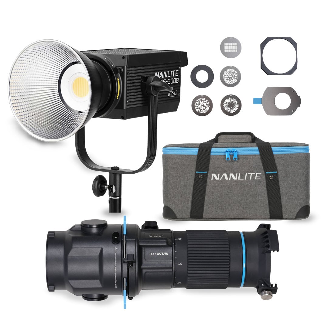 NANLITE - FS-300B Bi-Color LED Monolight and Projection Attachment Bundle