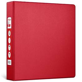 Staples - 2" 3-Ring Non-View Binder, D-Ring - Red