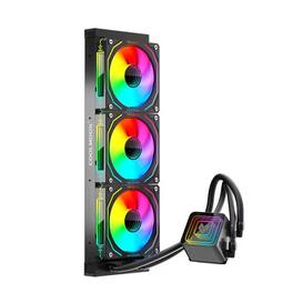 Cluzine - 360mm Integrated ARGB CPU Water Cooler for Desktop Gaming PC - Black