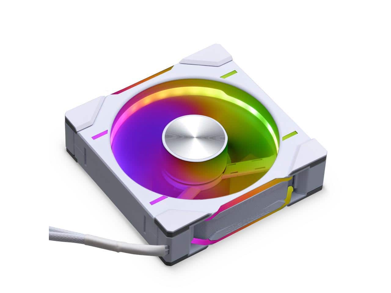 Phanteks - D30-120 DRGB PWM FAN, Premium D-RGB Performance Fan, ARGB/DRGB lighting, Daisy-chain Fan Linking system - White