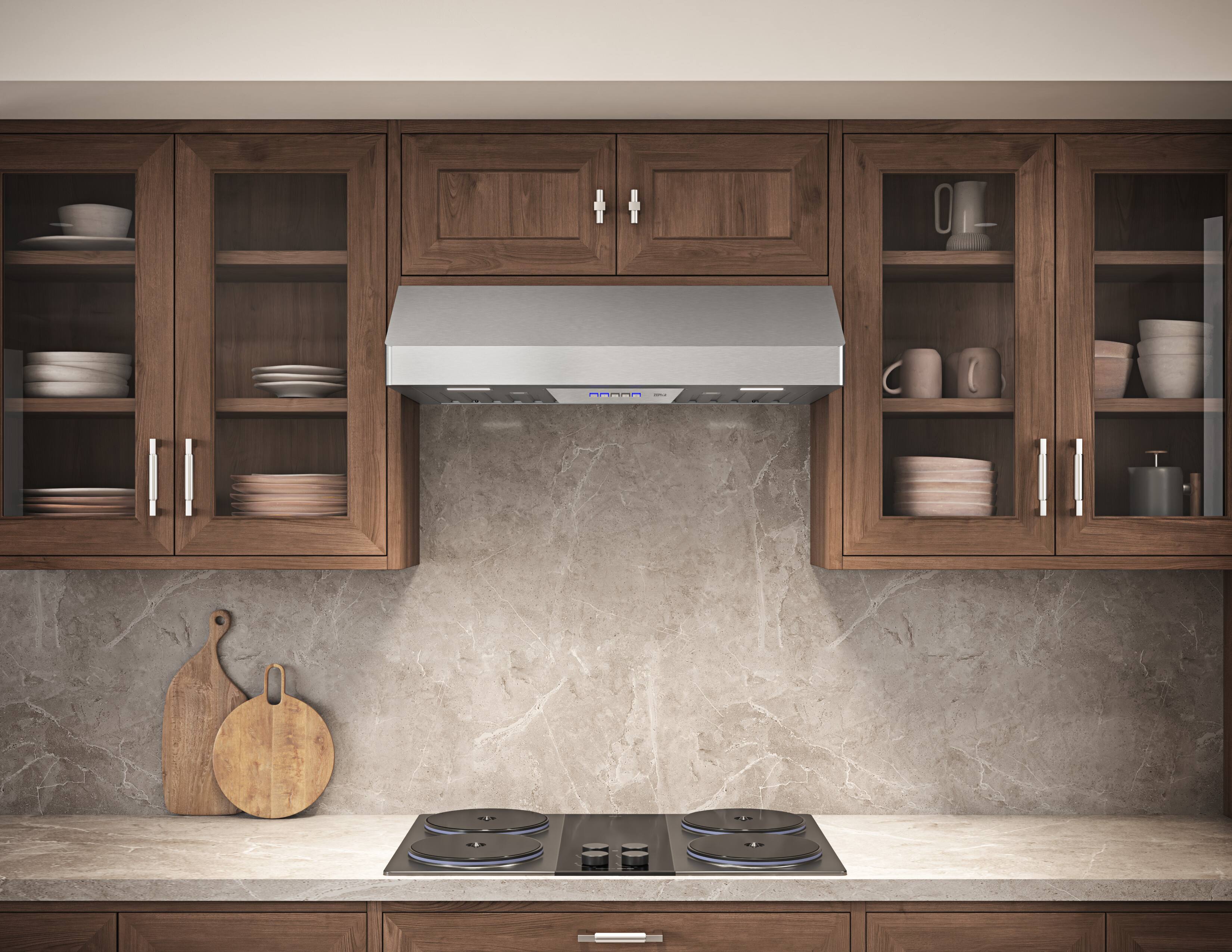 Alt View 11. Zephyr - Gust II 30 in. 600 CFM Under Cabinet Mount Range Hood with LED Light - Stainless Steel.