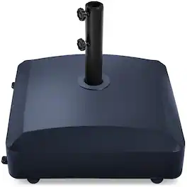 Best Choice Products - Fillable Mobile Umbrella Base Heavy Duty Market Stand w/ Wheels, Locks, 123lb Capacity - Navy Blue