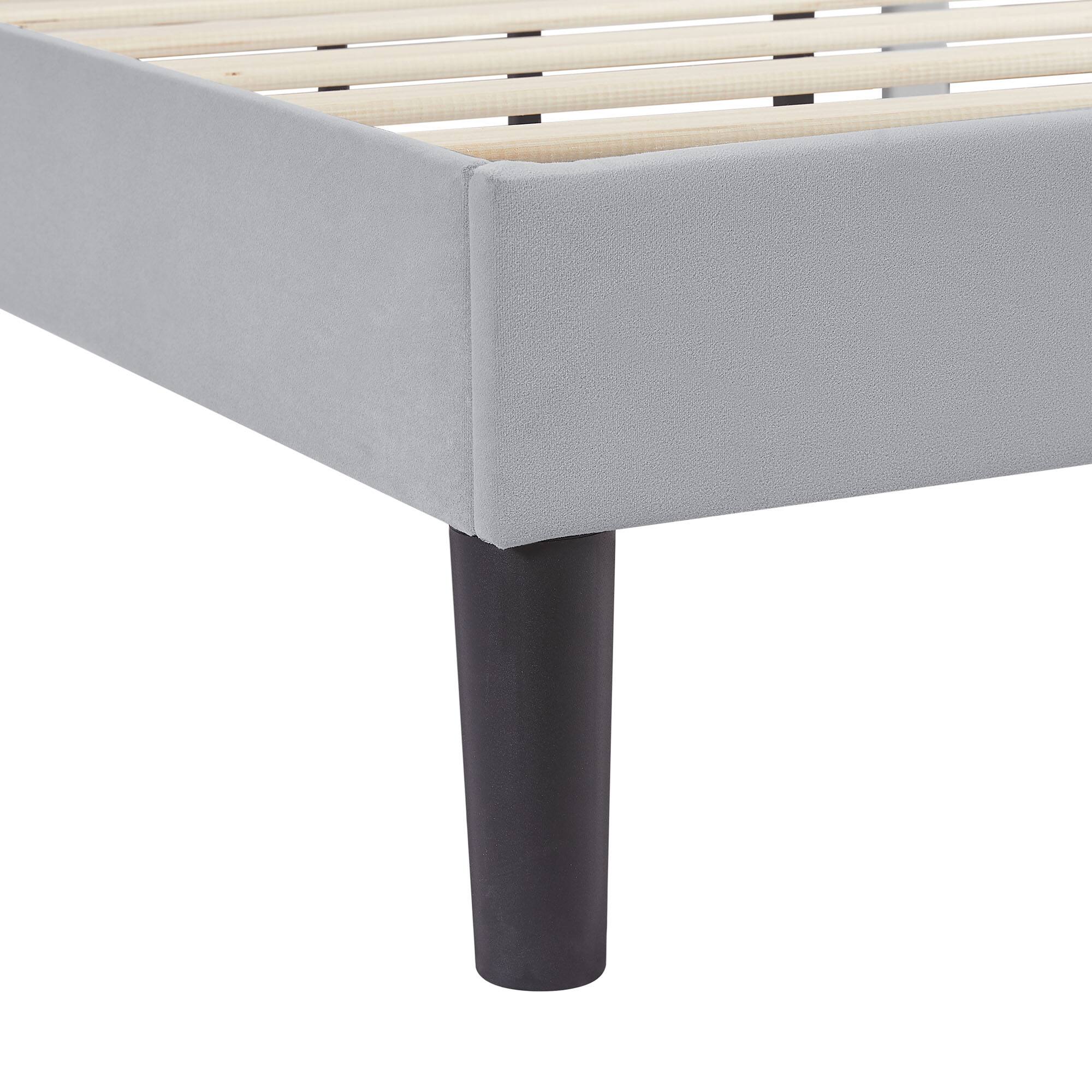 Alt View 4. Vecelo - Full Size Upholstered Bed With Adjustable Headboard And Underbed Storage - Metal Platform Bed,Quiet Design - Beige.