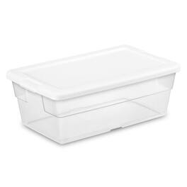 Sterilite - 6 Qt Clear Plastic Storage Container Bin Snap Close White Lid, 36 Pack