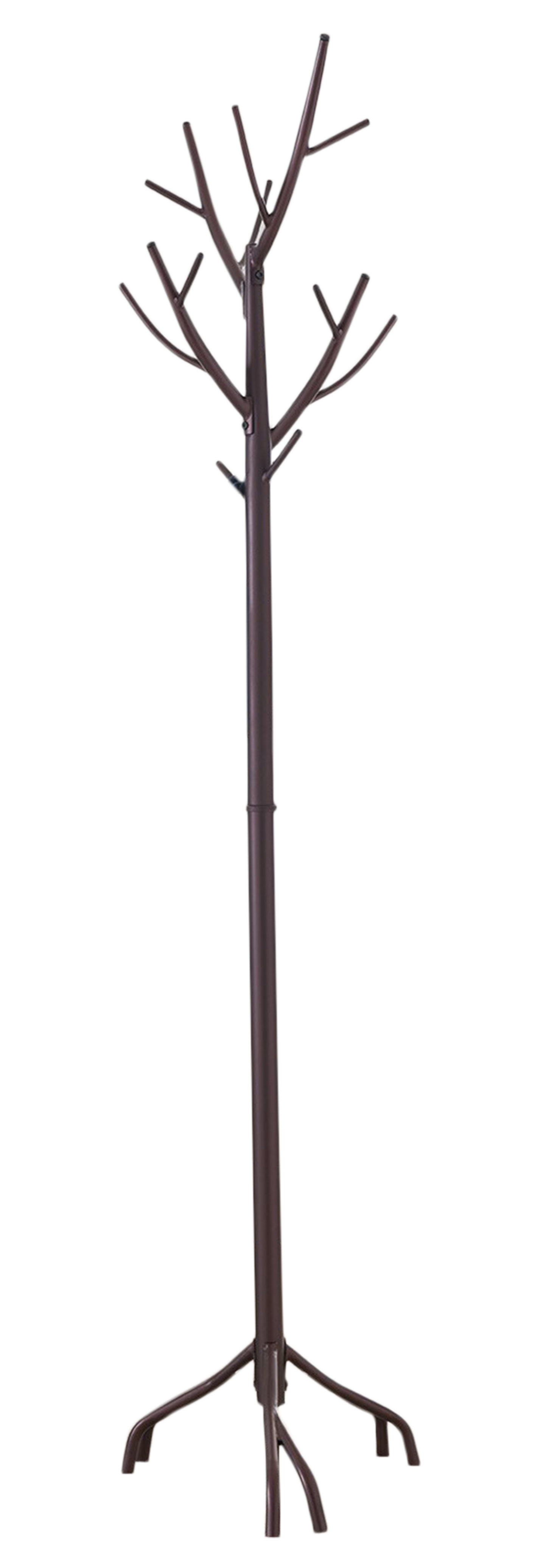 Angle. Kings Brand Furniture - Kings Brand Furniture - Metal Hall Tree Freestanding Coat & Hat Rack with Branches, Bronze - Dark Orange.