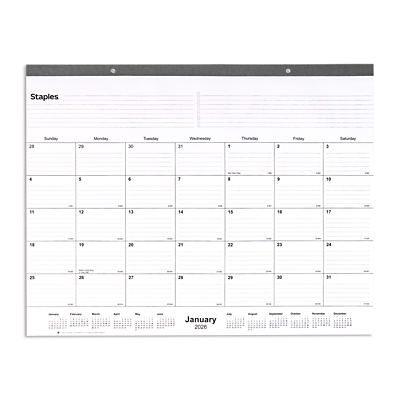 Staples
Sunday 29
Monday 30
Tuesday 31
Wednesday 1
Thursday 2
Friday 3
Saturday 4
5
6
7
8
9
10
11
12
13
14
15
16
17
18
19
20
21
22
23
24
25
26
27
28
29
30
31
January 2026