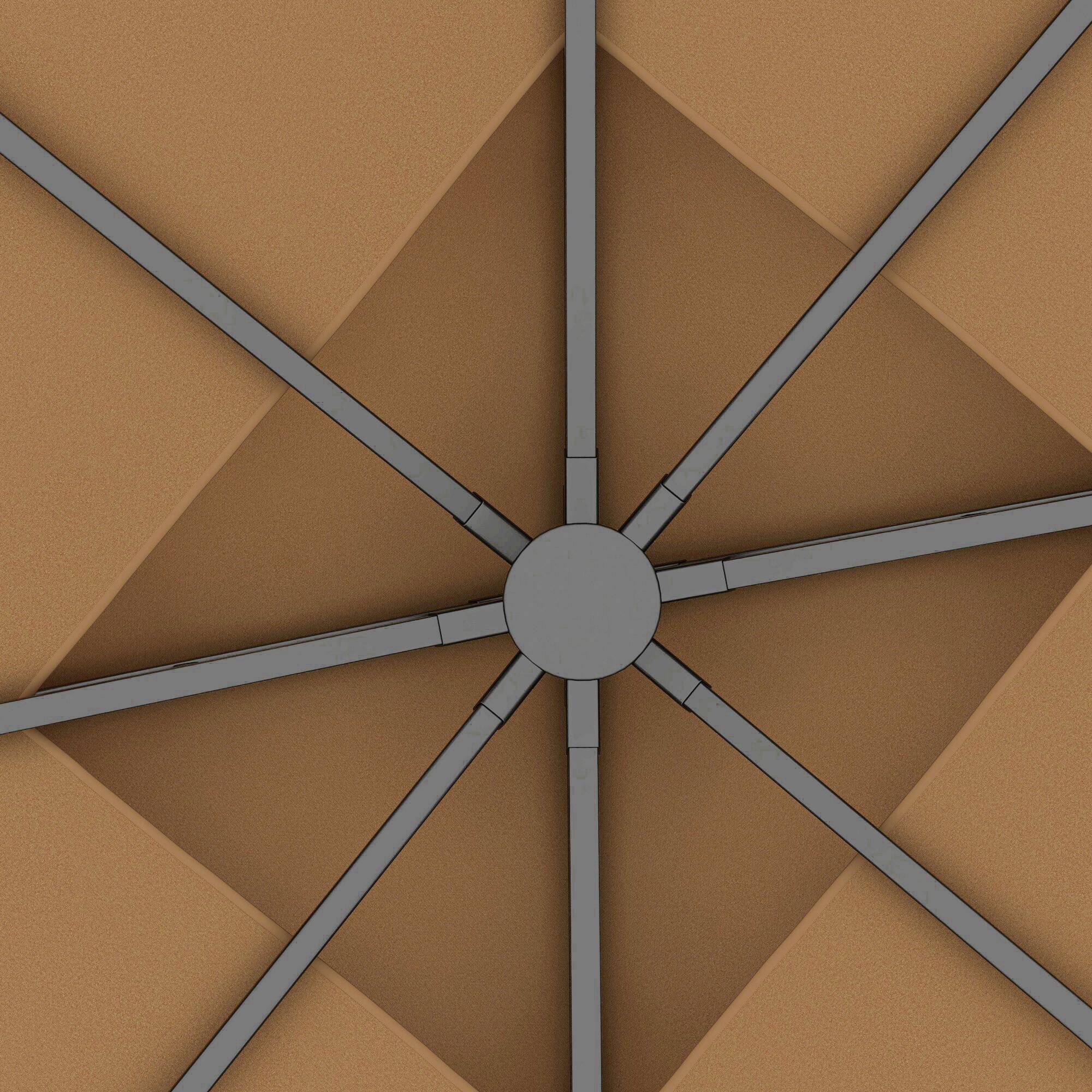 Alt View 4. Outsunny - 10' x 12' Patio Gazebo with Corner Frame Shelves, Double Roof Outdoor Gazebo Canopy Shelter with Netting - Brown.