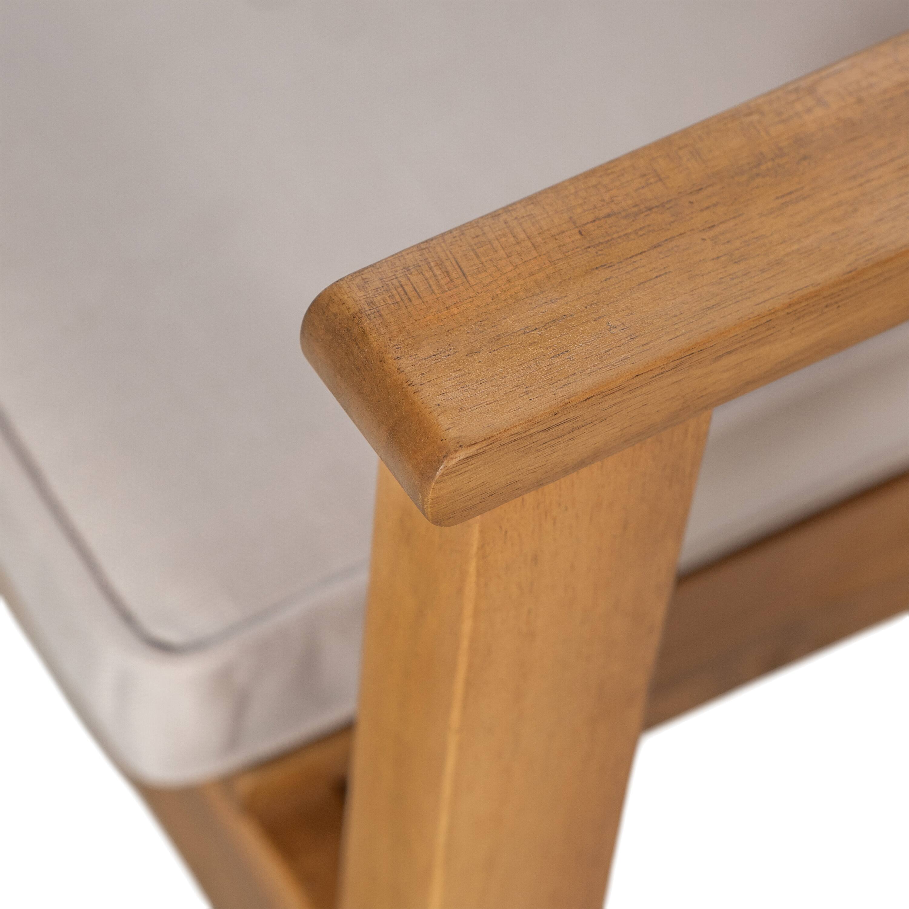 Alt View 6. Mondawe - 5-Piece Acacia Wood Outdoor Dining Set, Patio Table & Chairs with Removable Cushions - Natural+Teak.