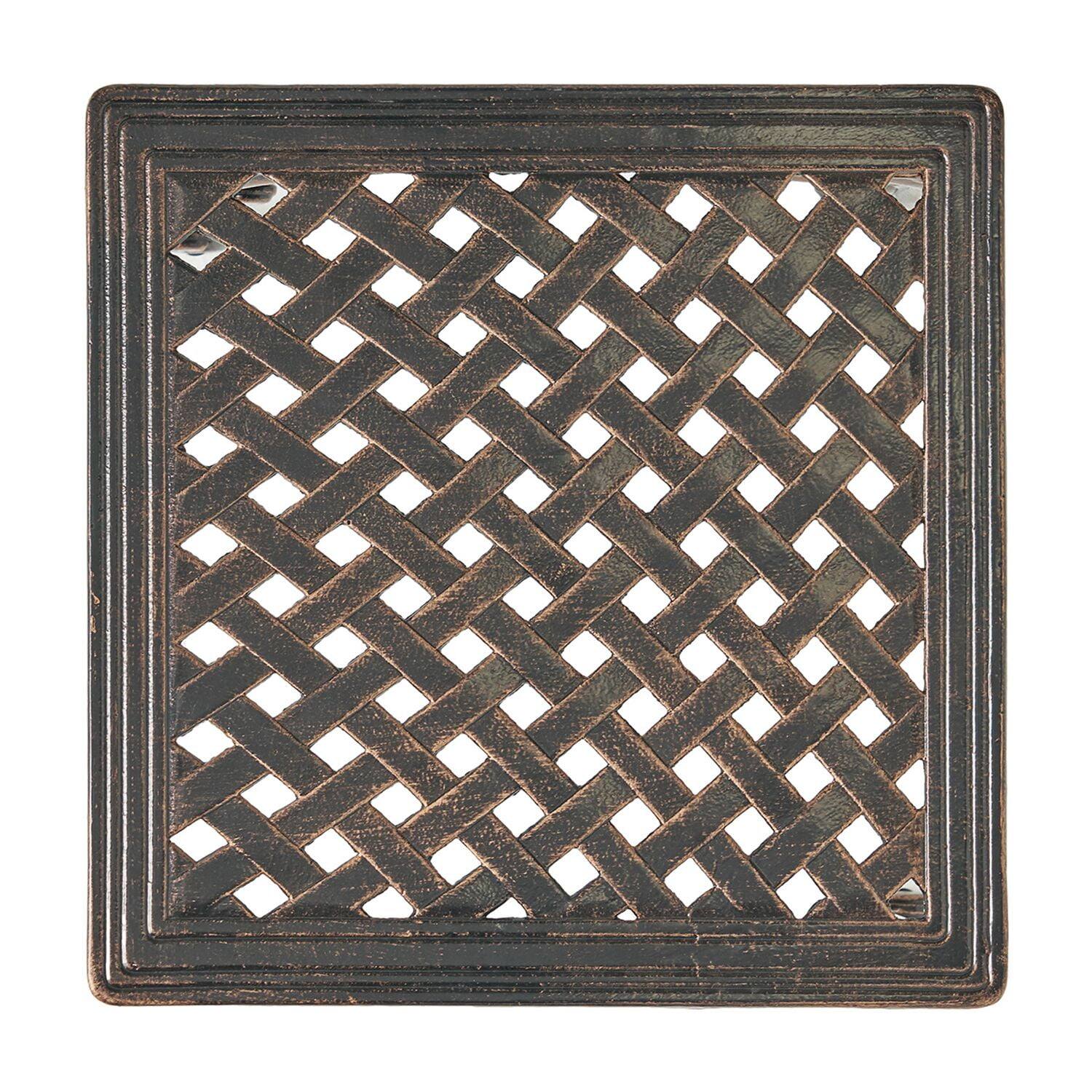 Alt View 1. Kadyn - Aluminum Side/End Table, Anti-Rust Coffee Bistro Table for Outdoor, Patio, Indoor, Garden, Porch, Balcony - Brown.