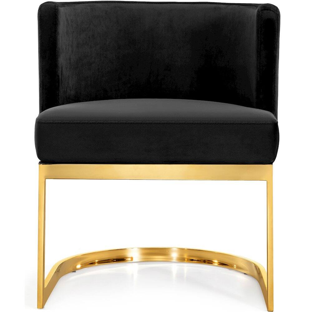Alt View 2. Meridian Furniture - Gianna Black Velvet Dining Chair - Black.