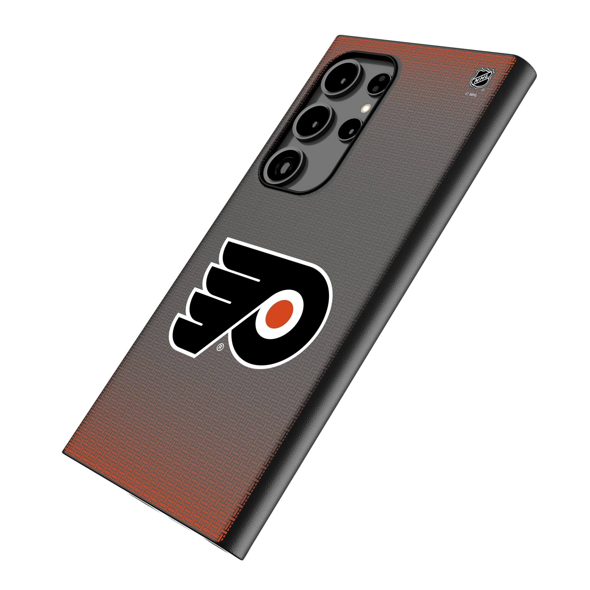 Alt View 1. Keyscaper - Philadelphia Flyers Linen Galaxy Magnetic Bump Case - S24 - Black.