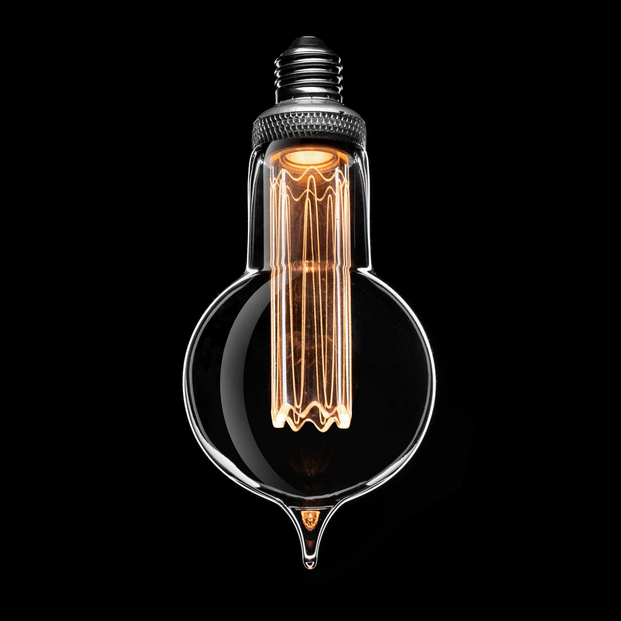 Alt View 1. Next Glow - Drop Style LED Light Bulb 3.5-watts, 2,200K Dimmable Medium Screw (E26) Base - Smokey - Smokey.