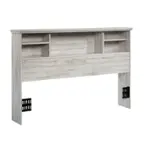 Front. Sauder - River Ranch Rustic Bookcase Full /Queen Headboard - White Plank.