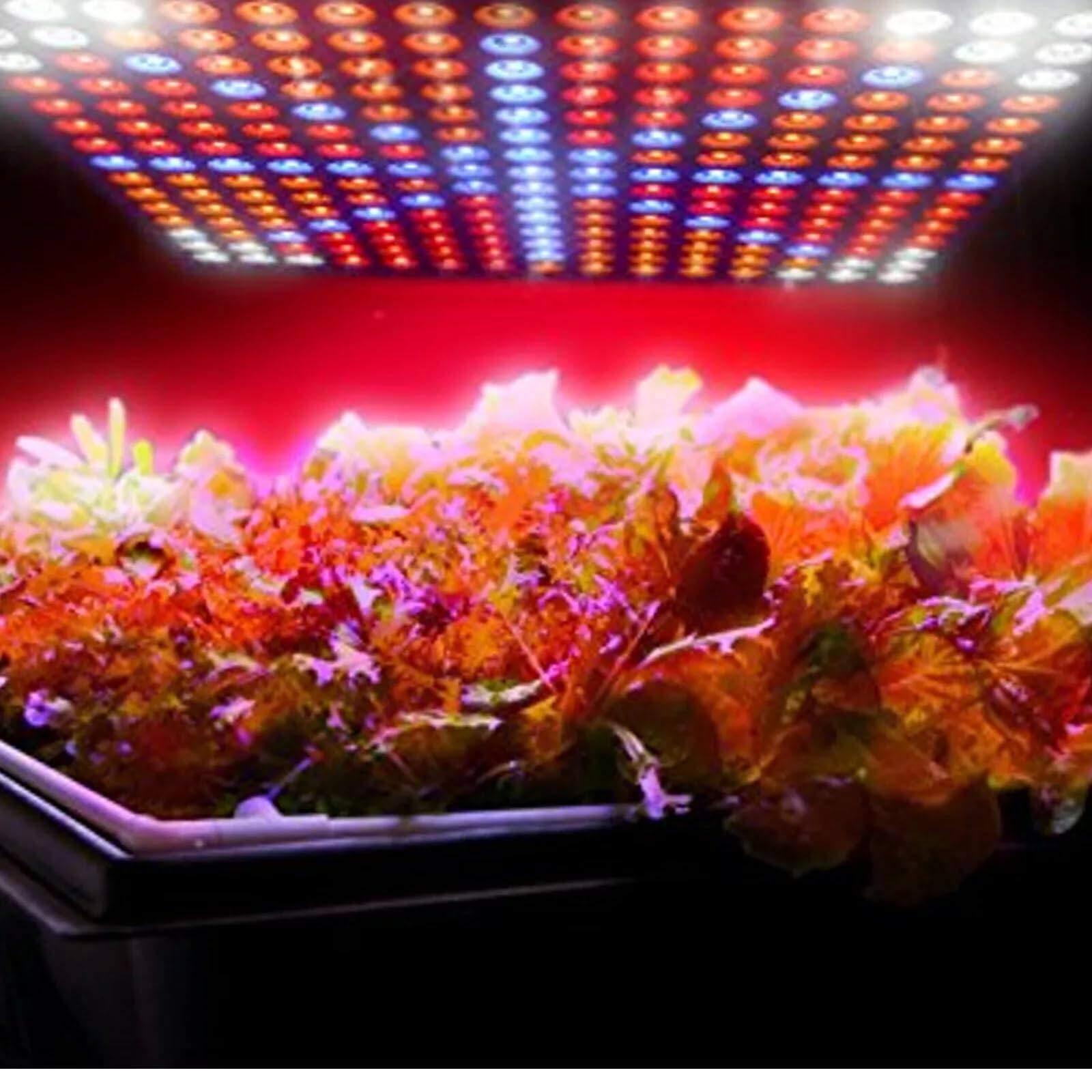 Alt View 2. HQRP - 225 LED Grow Light Panel 45 W Multicolor 12 in Square Indoor Plant Hydroponic Lamp with Hanging Kit.