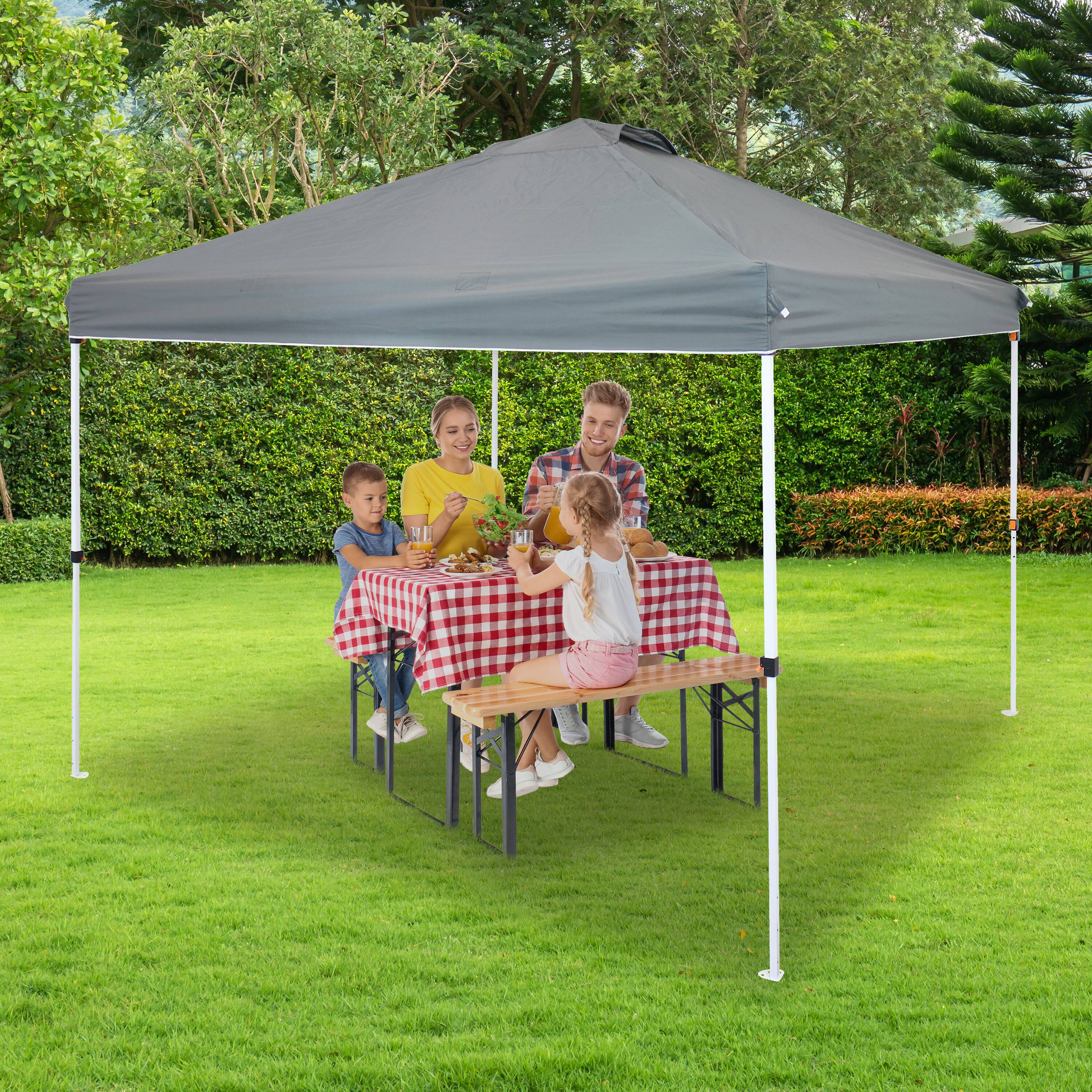Alt View 7. Sunnydaze - 10x10 ft Fabric Replacement Pop-Up Canopy Shade with Vent - Gray.