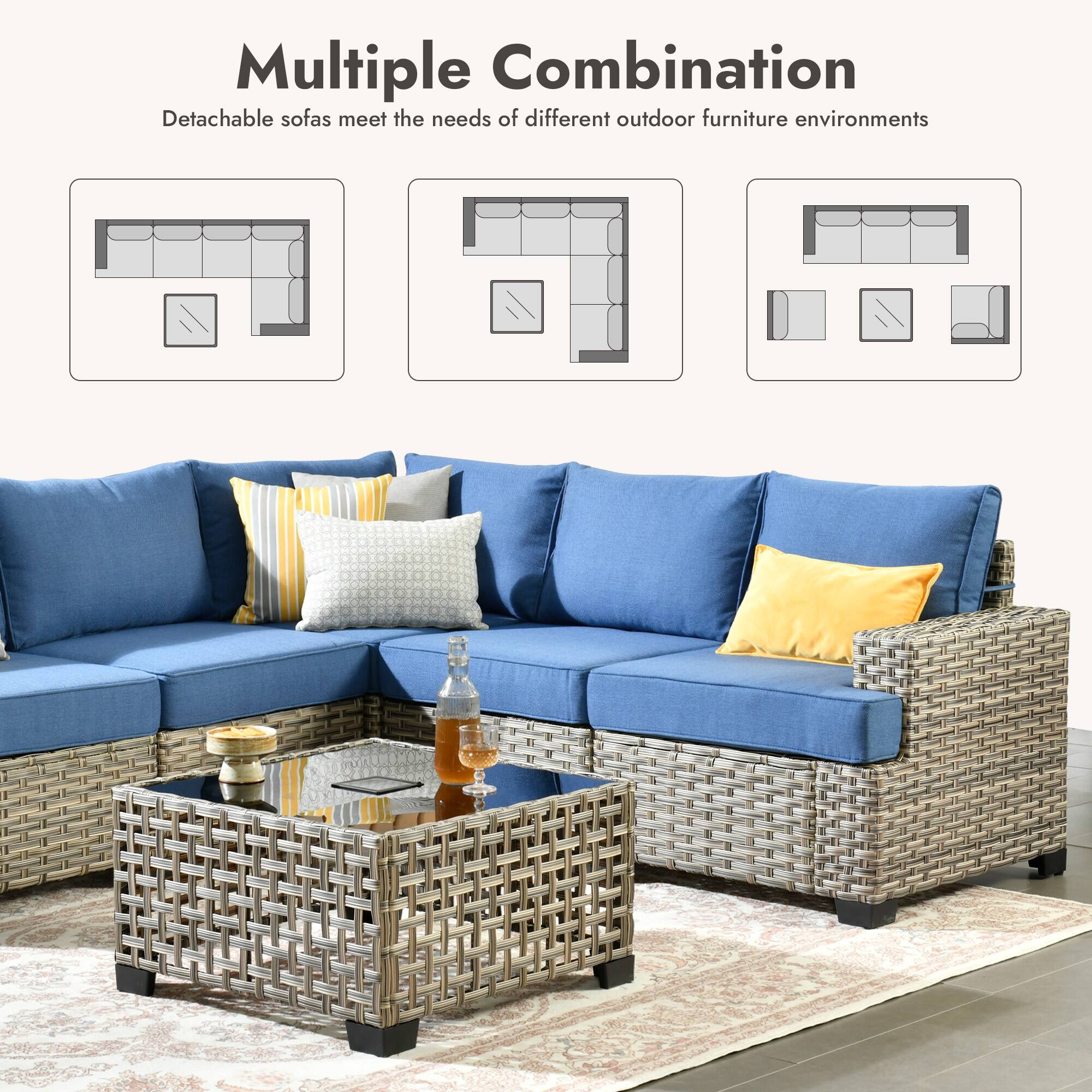Multiple Combination  
Detachable sofas meet the needs of different outdoor furniture environments