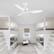 Back. Breezary - 42" Modern Indoor Ceiling Fan, 3 ABS Blades, 6-Speed DC Motor, Remote Control, Timer, 5'' Downrod, Light/No Light Option - Muted white.