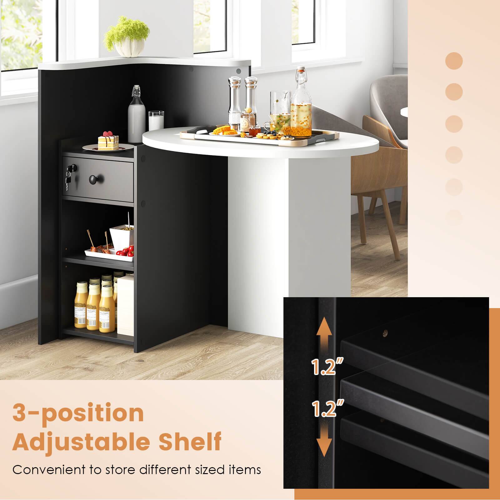 3-position Adjustable Shelf Convenient to store different sized items
