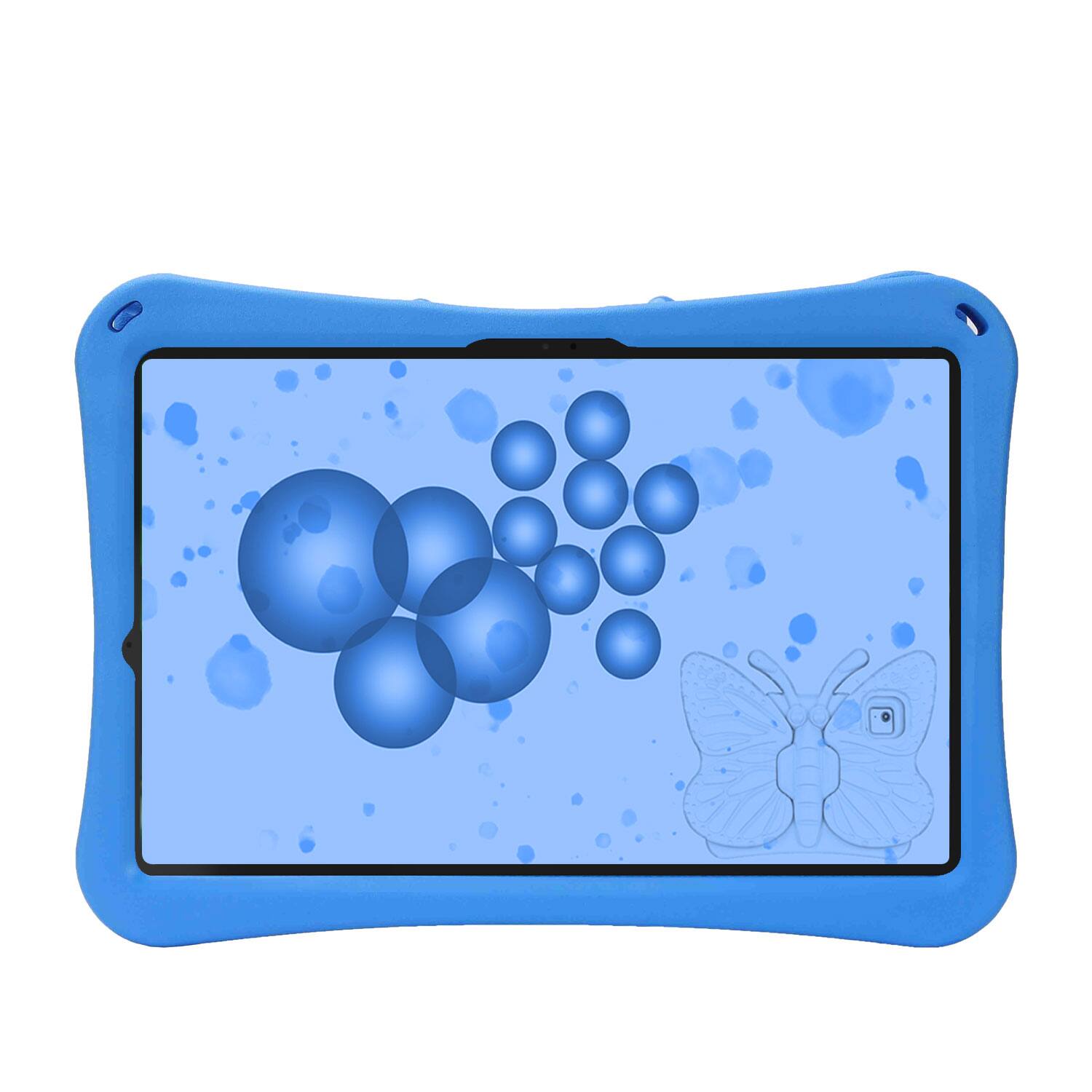 Left. Dteck - Kids Butterfly Case for Samsung Galaxy Tab S9 FE+ 2023 & Tab S9+ & Tab S8+ & S7 FE,3D Cartoon EVA Shockproof Stand Cover - Blue.