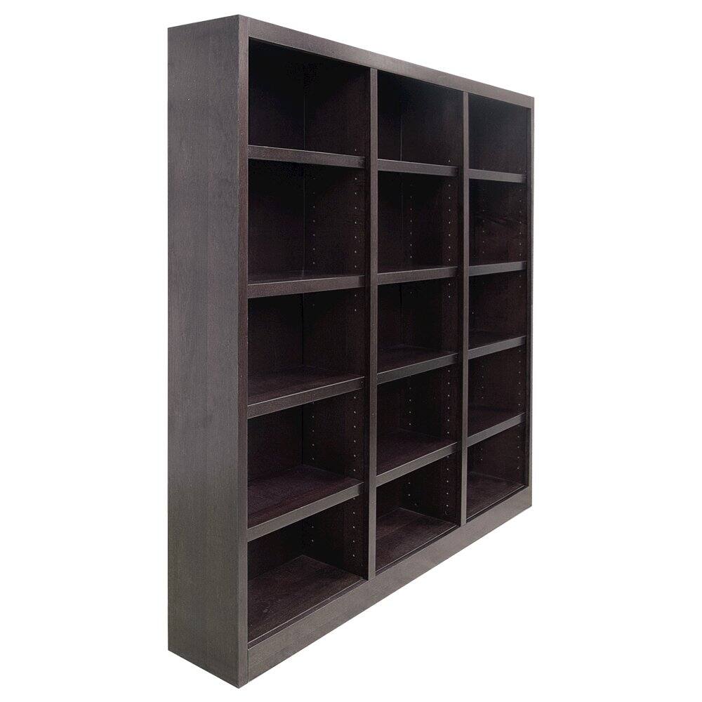 Left. Concepts in Wood - 72 x 72 Wall Storage Unit Espresso Finish - Brown.
