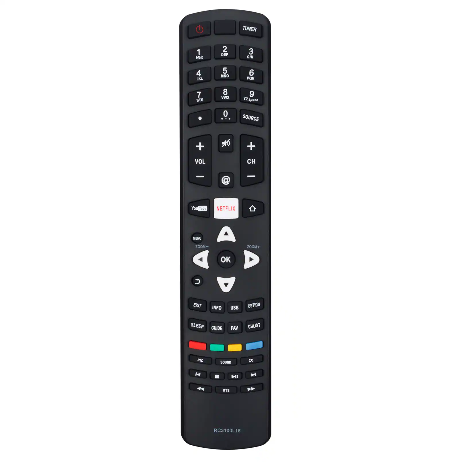 VINABTY - New RC3100L16 Replaced Remote Control Fits for TCL TV RC3100R02 RC3100L10 RC3000L07 - Black