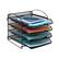 Front. Mind Reader - 4-Tier Paper Tray, Desktop Organizer, Wall Mountable, Office, Metal Mesh, 11.5"L x 14.25"W x 11.5"H - Black.