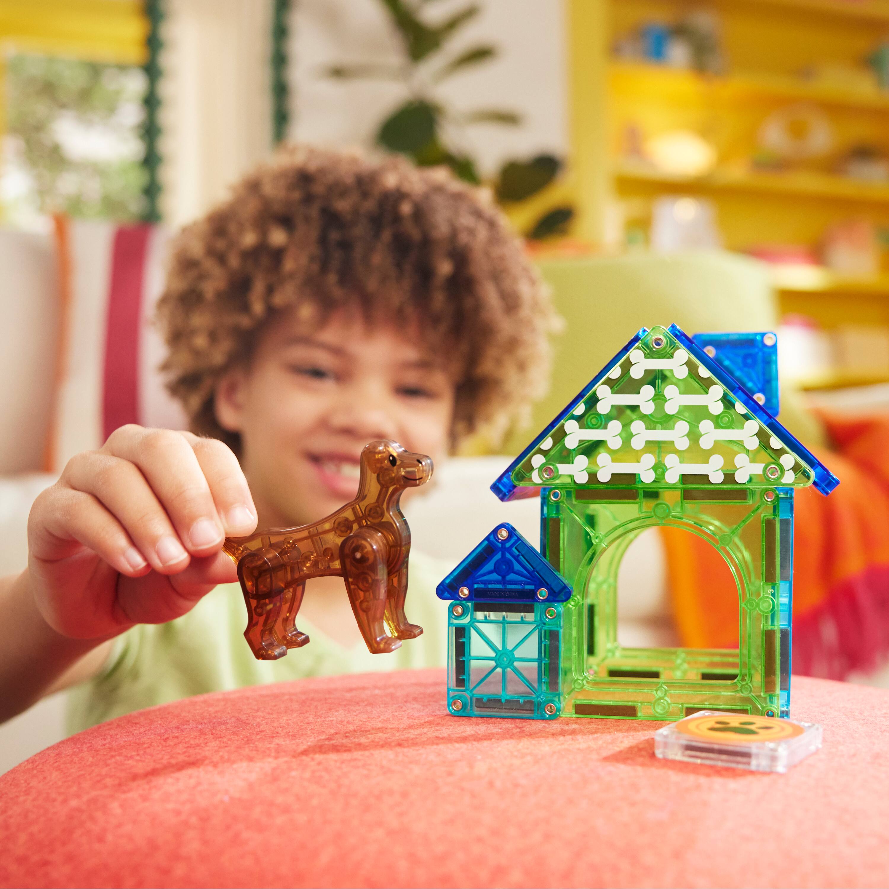Alt View 1. Magna-Tiles - Dog House 13-Piece Magnetic Construction Set, THE ORIGINAL MAGNA-TILES.