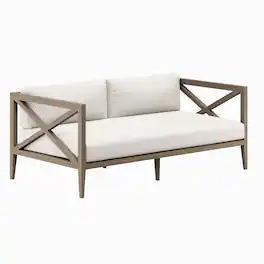 Northlake Outdoor Patio Teak Loveseat by Modway - Weathered Gray White