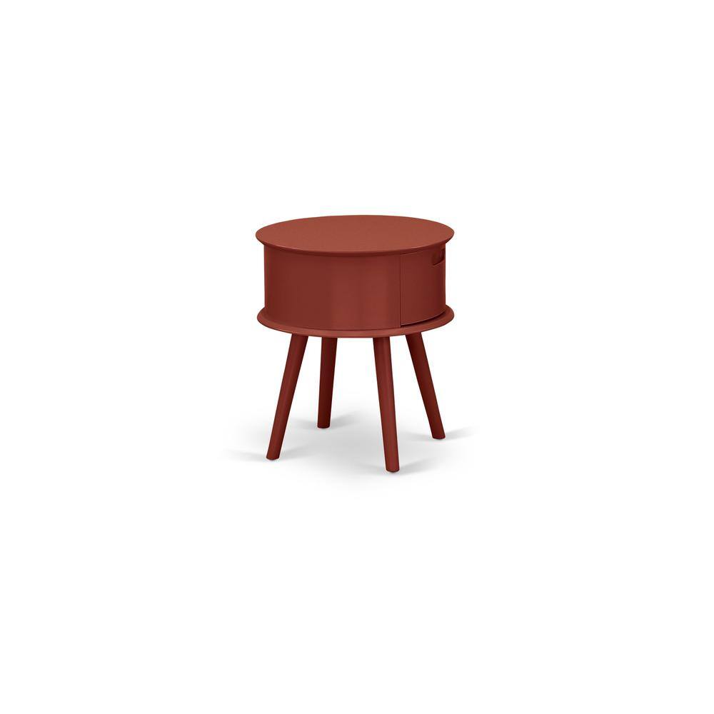 Front. East West Furniture - Night Stand Burgundy - Brown.